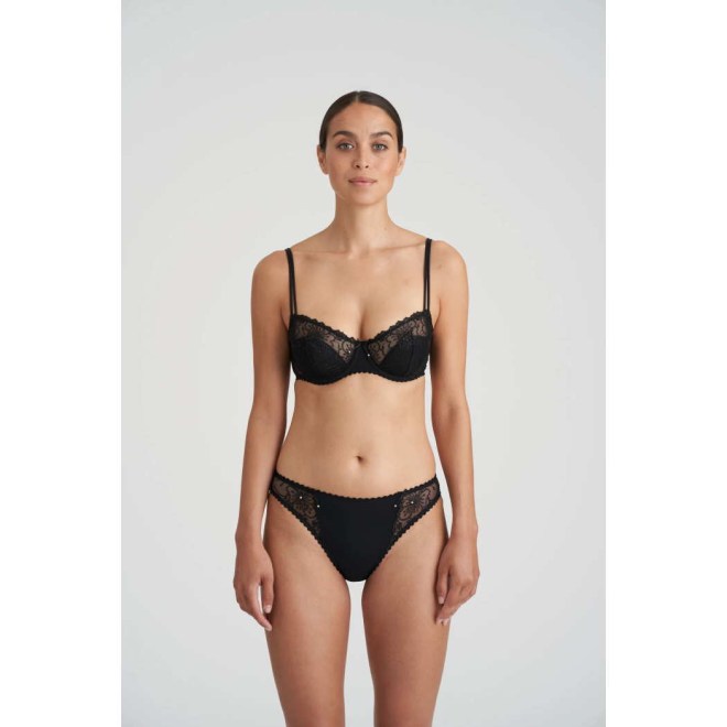 SET HALF BALCONY BRA TAI SLIP JANE BLACK MARIE JO